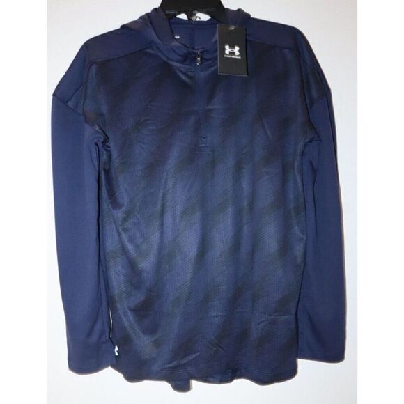 Under Armour 1351230 411 Womens Sz S Academy Blue Locker Emboss 1/4 Zip Pullover - Picture 1 of 7